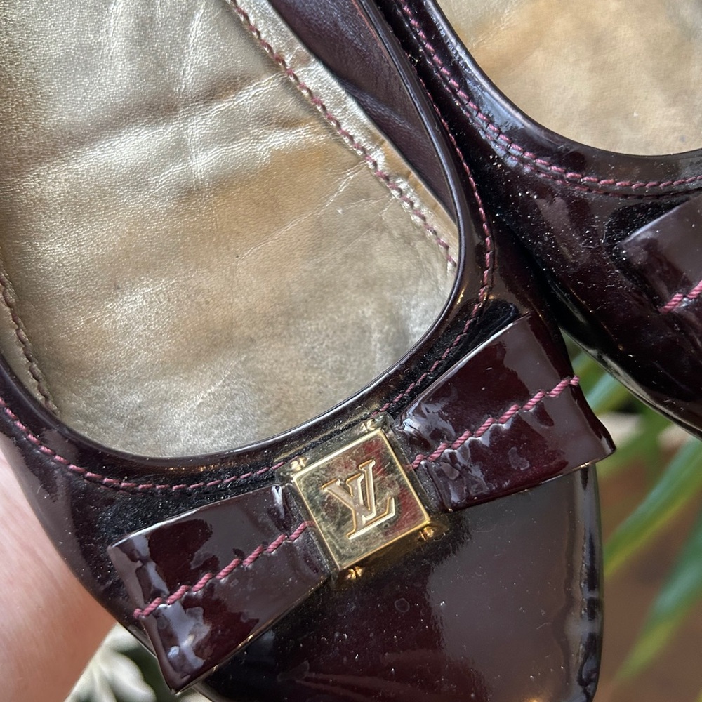 Louis Vuitton Women’s Patent Leather Ballet Flats in Deep Wine - Picture 12 of 14